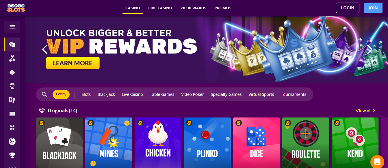 Super Slots Casino Balik-Aral:- Maligayang Pagdating Bonus Hanggang $6,000 + 50 Libreng Spins