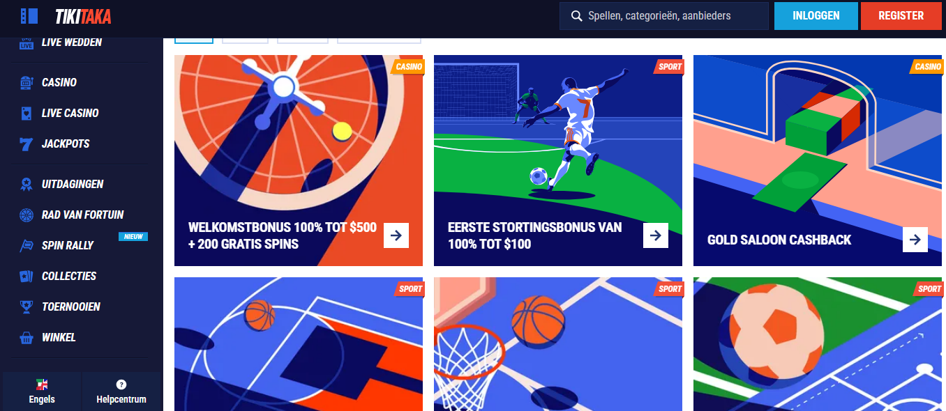 TikiTaka Casino Beoordeling: Pakket 100% tot €500 & 200 Gratis Spins + 1 Bonuskrab