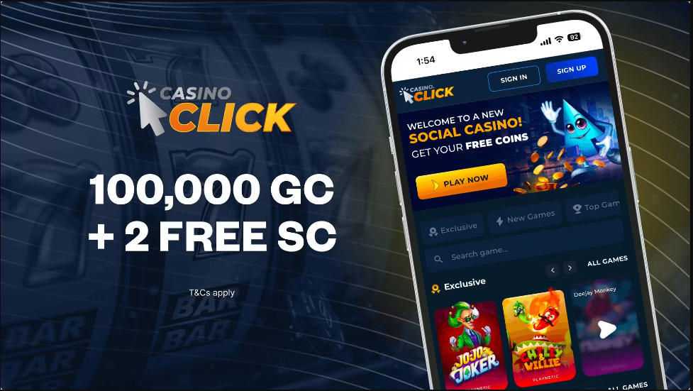 Casino Click Review – Register, Bonus 200,000 Gold Coins + 20 Sweeps Coins
