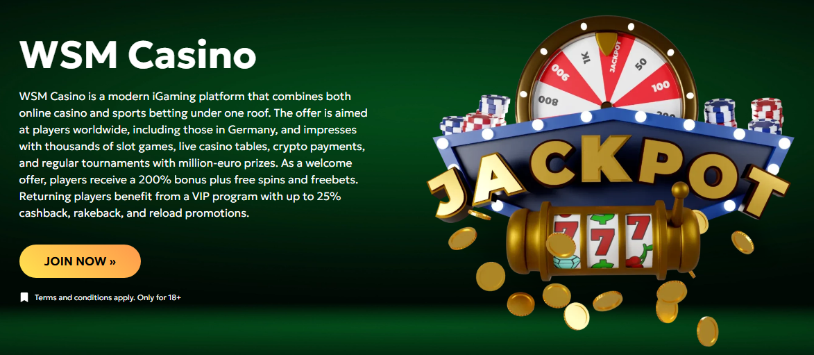 WSM Casino Review – Get A 200% Bonus And Sports Betting + Free Spins