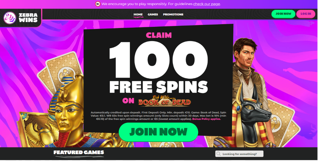 Zebra Wins Casino Review – Mobile Bonus Up To 100 Free Spins + Slot Tournaments